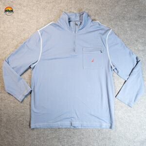 NWT Nautica Sweatshirt Blue Pullover Long Sleeve 1/4 Zip Sailor Men's Size XL